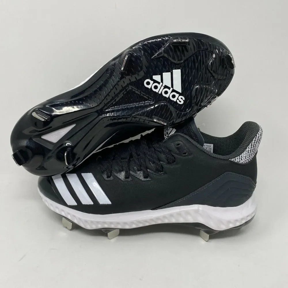 Adidas Icon Bounce Low Metal Softball Cleats Womens size 7.5 Black‎ white CG5189